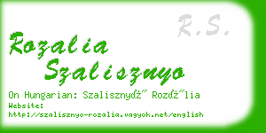 rozalia szalisznyo business card